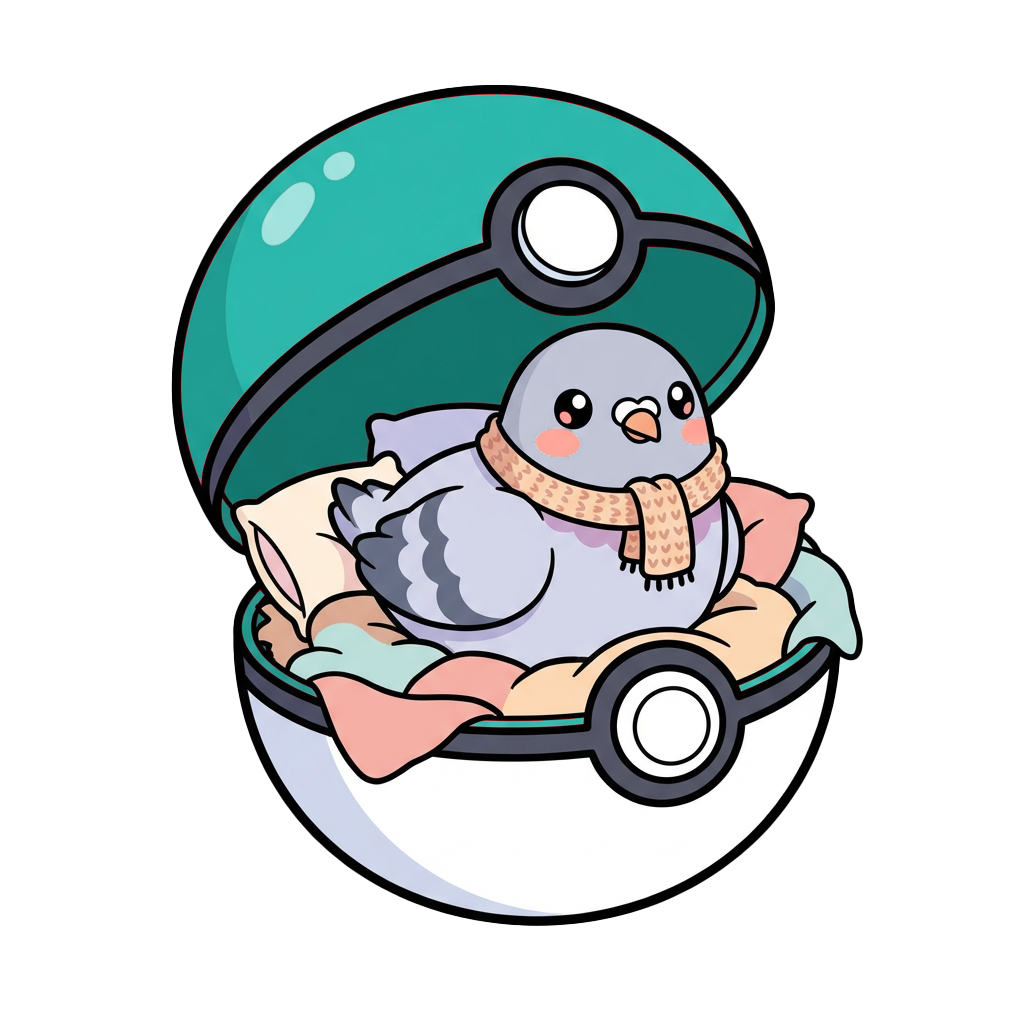 Cute Pigeon Hugging a Ball